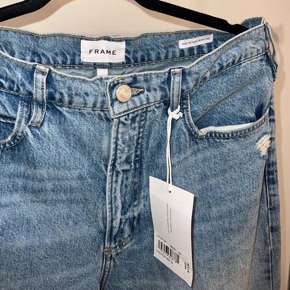 Frame Women’s 30 vintage super high rise wide leg jeans 90s distress casual - Picture 6 of 9